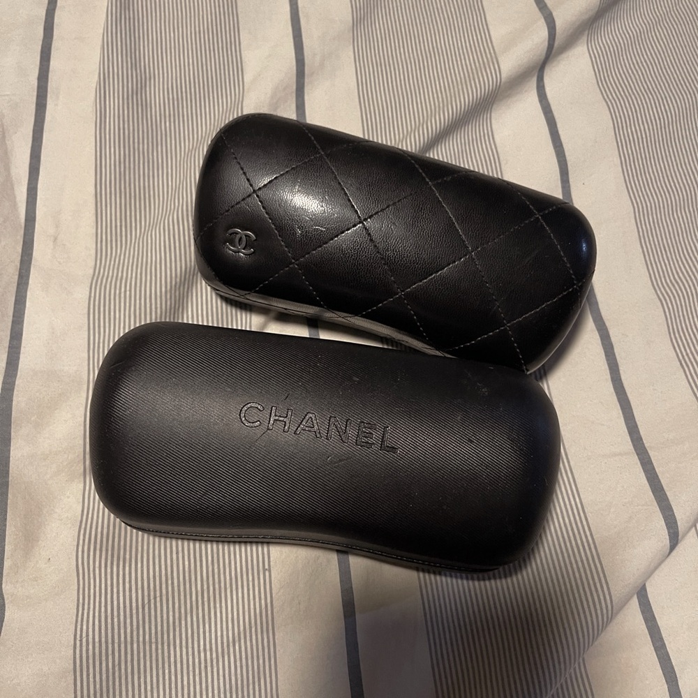 2 authentic Chanel sun glasses case